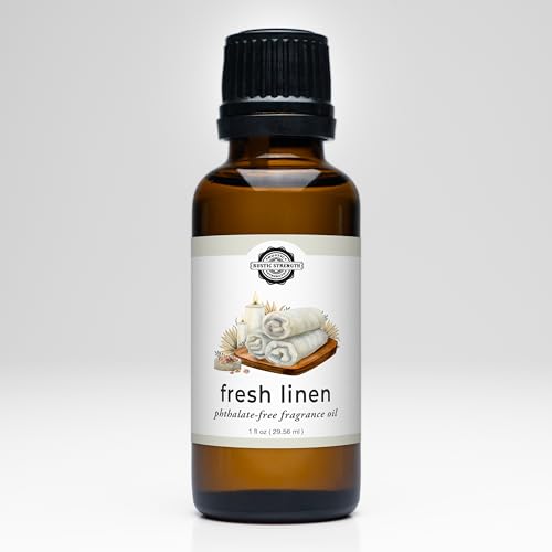 Rustic Strength Phthalate-Free Fragrance Oil, Fresh Linen, Non-Toxic, Prop 65 Compliant, Safe for Home, Laundry, and DIY Use, 1 oz