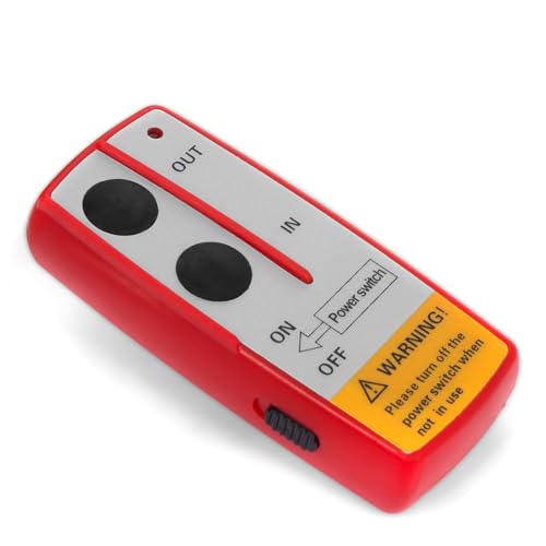 Electric Winch 12V with Radio Remote Control - 5909 kg 13000 lbs, 6 HP Power Offroad 4x4 Motor Winch Pulley Forst Cable with Steel Cable, Red