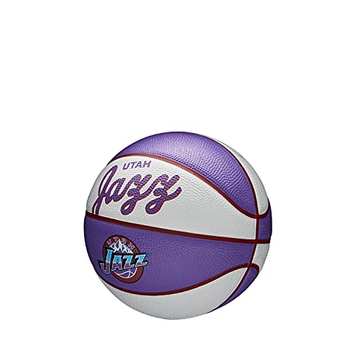 Wilson Mini-Basketball Team Retro, Utah Jazz, Outdoor, Gummi, Größe: Mini – Ansicht 3