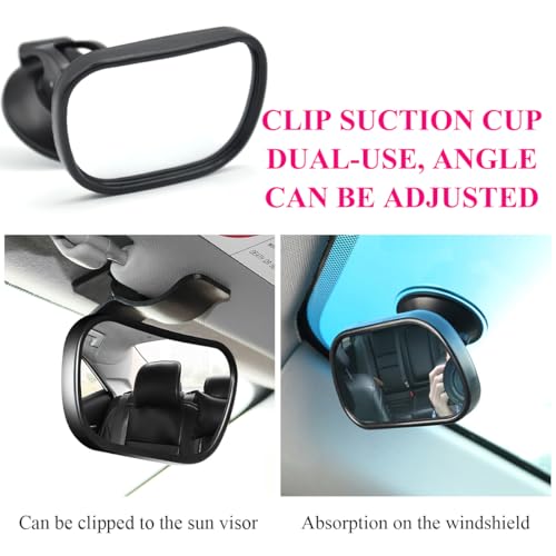 Image of Ohleats Baby Car Mirror, Shatter-Proof Rear Facing Mirror for Infant Safety, 360 Rotation Clear View for Windshield Sun Visor