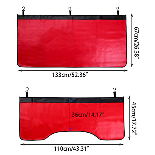 Ownmy Lightweight Automotive Mechanic Magnetic Leather Fender Cover Protector Gripper Mat Pad With Hooks For Repair Automotive Work (3 Pcs - Red) #TOP1