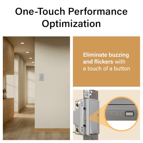 Image of Legrand Radiant 150W LED Dimmer Light Switch 3-Way Rocker Gray 1 Pack | Pass & Seymour LED Optimized, Decorator Rocker Dimmer Switch, for Dimmable LED Bulbs, Flicker-Free