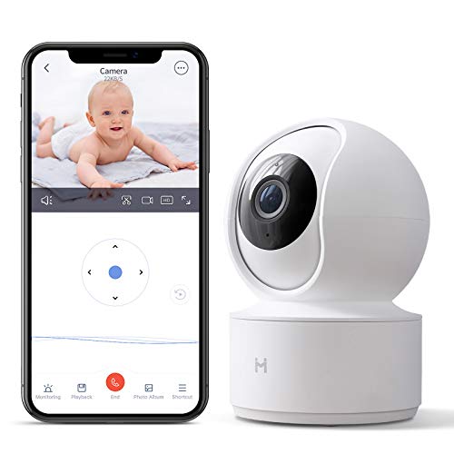 1080P Wireless Smart Home Indoor Baby IP Security Camera IMILAB,2.4Ghz WiFi Surveillance Dome Camera Pet Nanny Monitor with Two-Way Audio,HD Night Vision,Pan/Tilt,Remote View No SD Card Included