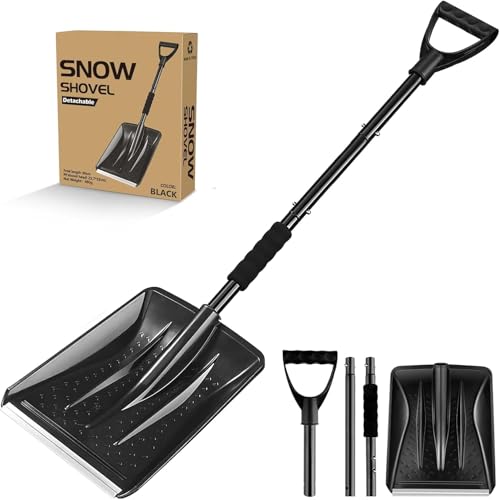 Schneeschaufel-Set für Auto-Notfall, 4 Abschnitte, zusammenklappbar, Sport-Schaufel, tragbare Schneeschaufel, Sand, Schlamm, Schnee-Entfernungswerkzeug für Auffahrt, Camping und Outdoor-Aktivitäten