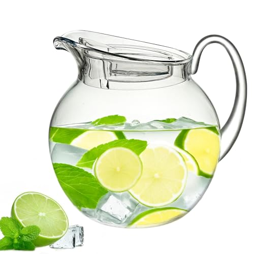 Lily's Home 115 Oz Shatterproof Plastic Pitcher With Lid, Large Capacity For Both Indoor And Outdoor Parties, For Iced Tea, Lemonade, Juice, Margaritas, Sangria And Ice Water
