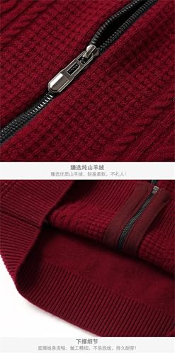 Men Knitted Full Zip Sweater Men's Casual Zippered Knit Cardigan Thickened Long Sleeve Casual Sweater4