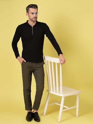 Image of Rigo Printed Casual T-Shirts for Men | Waffle Knit Solid T-Shirt for Men | Full Sleeves T-Shirts for Men