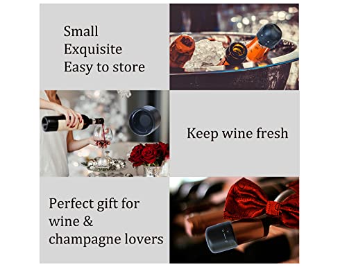 Yoohotouch Wine & Champagne Stoppers Set Of 4, Mini Reusable Leakproof Champagne And Wine Bottle Stoppers, Plastic & Silicone Champagne & Wine Sealer,Keep Wine And Champagne Fresh #TOP5