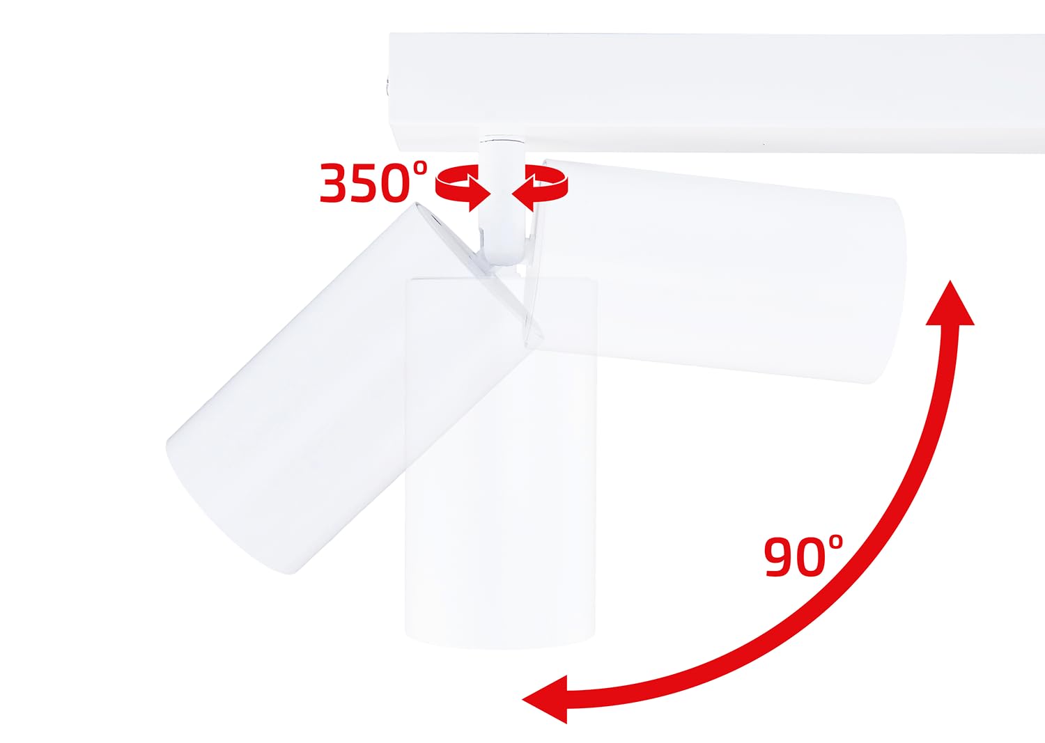 Lámpara de Superficie Viki - para Pared y Techo - GU10 - Lámpara de Foco de Superficie x5 - Blanco, 1200x170x40 mm