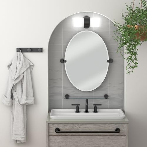 Image of Gatco 4634MX Glam Double Towel Bar, Matte Black, 24 Inch, Double Bar