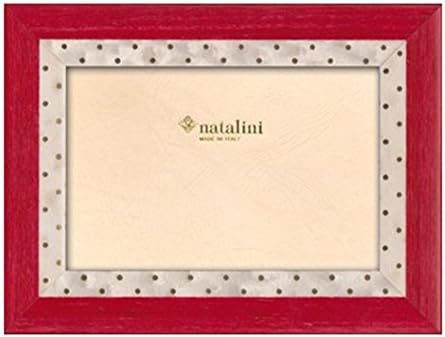 Natalini 5 X 7 Red and White, Gold Dotted Frame Made in Italy