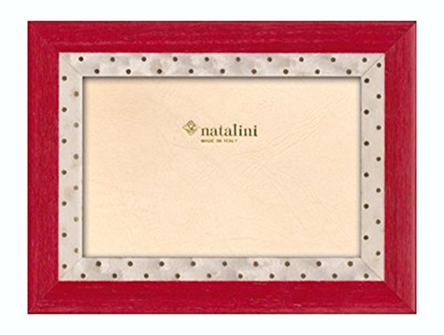 Natalini 5 X 7 Red And White, Gold Dotted Frame Made In Italy #TOP2