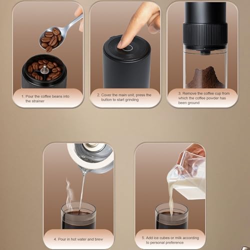 Keenso Rechargeable Electric Coffee Grinder Quiet Compact Design for Home Office Travel 2000mAh Battery - 3