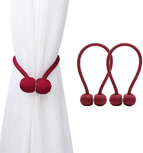 Magnetic Curtain Tiebacks,The Most Convenient Drape Tie Backs,Decorative Rope Holdback Holder for Small