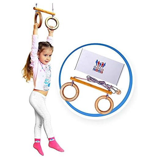 EVAS Trapeze Swing bar with Rings - Swing Set Accessories Indoor/Outdoor - Jungle Gym Playground Equipment for Kids