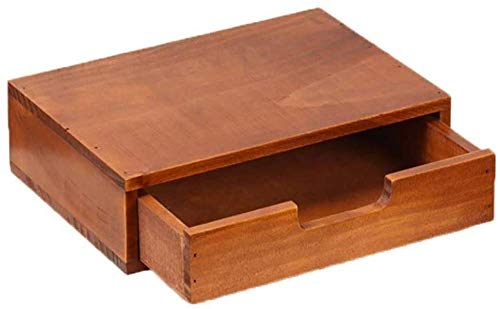 Organizador de maquillaje de madera con 3 cajones, caja cuadrada para almacenamiento de cosméticos, torre compacta para maquillaje, acabado de madera oscura, solución de organización de almacenamiento