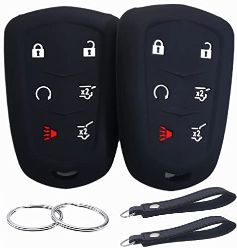 Boîtier clé en silicone Cadillac Escalade ESV 2015 2016 2017 2018 2019 2020 noir 6 boutons
