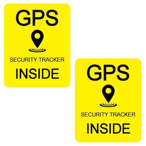 8 Pcs GPS Security Tracker Inside Stickers GPS Tracking Sticker Set Warning Sign for Car Window, Motorcycle, Bike, Phone, Laptop Anti-Theft Security Sign（60x77mm）