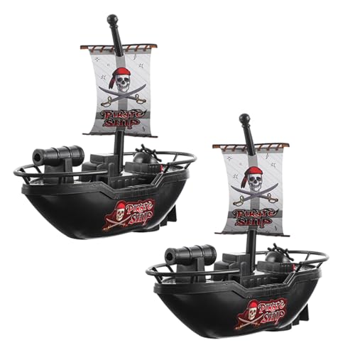 Milisten Lot de 2 Bateaux Pirates Électriques pour Enfants, Jouets de Bain Flottants pour Et Piscine, Jeux d'eau Interactifs pour La Douche Et La Natation