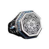 RoarBuy Seal of Solomon-Star of David Ring-Handmade Mens Ring-Agate Stone Ring-Signet Ring Mens-Jewelry Gift For Mens-Silver Rings for Men-Agate Wedding Ring