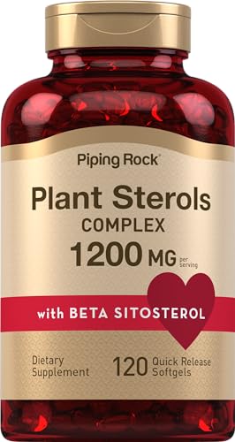 Piping Rock Plant Sterols Supplement | 1200 mg | 120 Softgels | with Beta Sitosterol | Phytosterol Complex | Non-GMO, Gluten Free