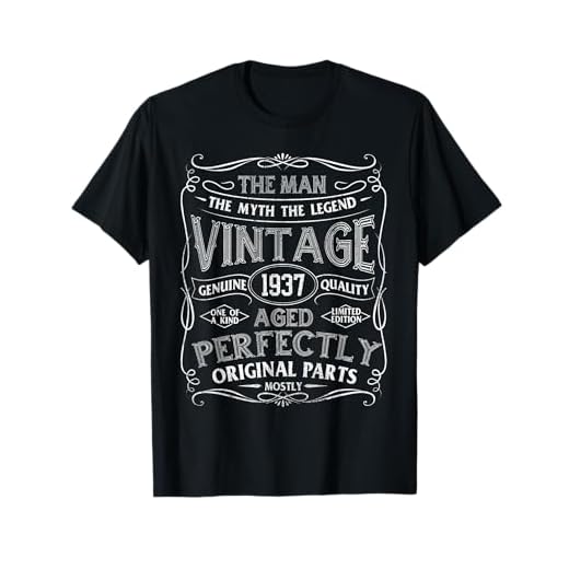 Hombre Mito Leyenda Vintage 1937 Año de nacimiento Cumpleaños Camiseta