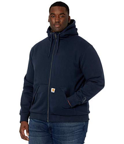 Carhartt Men s Rain Defender Rockland Sherpa Lined Hooded Sweatshirt, New Navy, Small