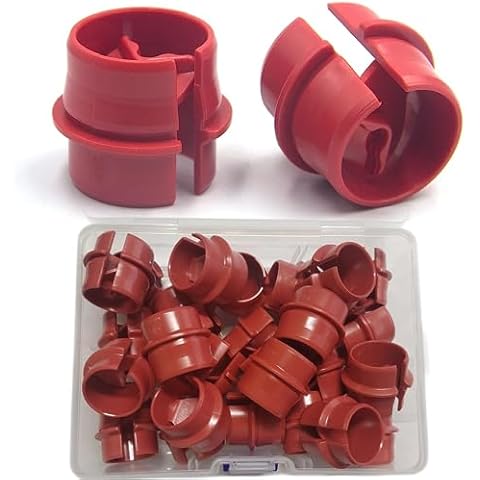 25pcs 3/4 Inch Non-Metallic Cable Connector - Snap Style Installation - Labor Saving, for Confined Areas - Three Cables #6-#8（Red ） Cover