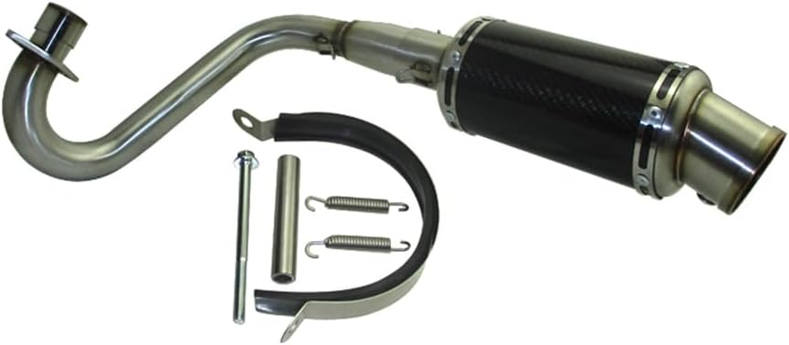TC-Motor Full Stainless Steel Exhaust Pipe Muffler With Silencer For Z50 Monkey Bike Mini Trail Also Fit Chinese Horizontal Engines 50cc 70cc 90cc 110cc 125cc 150cc 160cc 190cc (B Color)