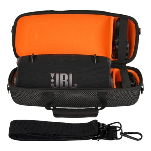 TheJuns Carrying Hard Case Replacement for JBL Xtreme 4/Xtreme 3 Portable Wireless Bluetooth Speaker Travel Protective Storage Bag with Shoulder Strap - Black