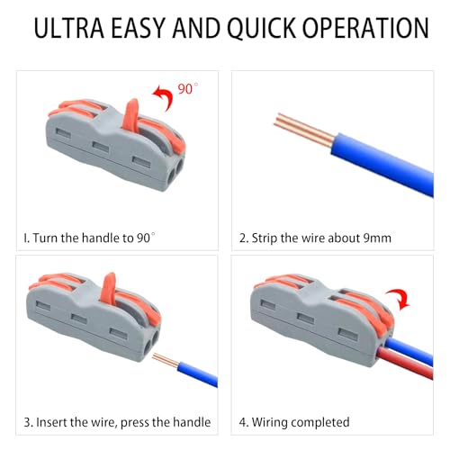Connecteurs de câblage rapide CESFONJER 50 pièces pour fils 0,1-2,5 mm²