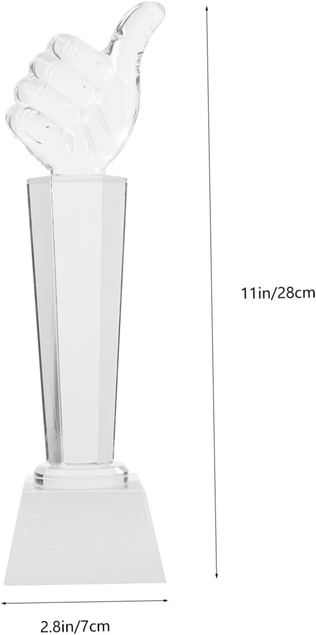 Totority Transparent Crystal Trophy for Adults Unique Award for Classroom Rewards Staff Appreciation and Sports Events Lightweight Decorative Ornament