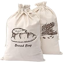 Augshy Bread Bag, 2 Pieces Linen Bread Bags for Homemade Bread Container, 17.5 11.5 Inches Unbleached & Reusable Bread Storage, Natural Large Storage for Artisan Bread