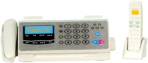 Casa de muñecas Miniatura 112 Escala FAX Máquina y teléfono #G8054 disponible en Yaxa Mexico