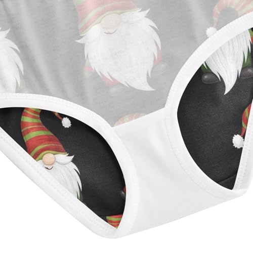 Underwear Girls, Cute Christmas Gnomes Black Toddler Panties, Cotton Girls Underwear, 2T–8 Years4
