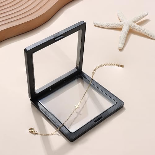 Sanfenly Gold Bracelets for Women Non Tarnish Dainty 14K Gold Plated Stainless Steel Evil Eye Beaded Pearl Cubic Zirconia Simulated Diamond Cross Turquoise Charm Bracelets Trendy Adjustable Paper Clip Link Chain Waterproof Bracelets2