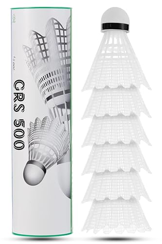 6 Adet Badminton Topu Semi-Pro Dengeli Hız Başlangıç Kutulu Mantar Kafa Deluxe Top Seti Beyaz 620