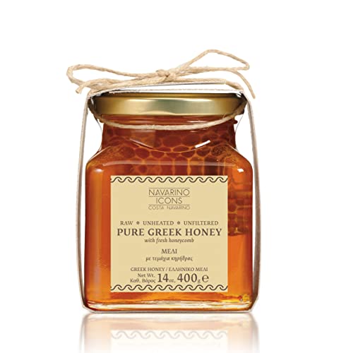 Miel pura griega con panal fresco 400 g