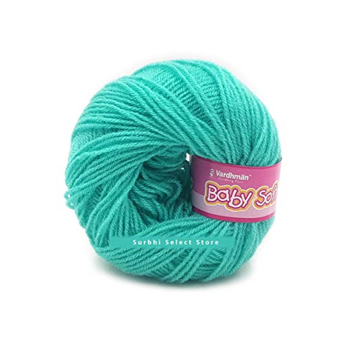 Image of Vardhman BabySoft Knitting Yarn | 100% Acrylic Wool | 4 Ply | Thin Knitting & Crocheting Hook Thread & Lightweight | Special Baby Wool | 150 Grams (6 Balls of 25g) | Machine Washable | Ideal for Blankets, Hats, Booties Ultra-Soft for Baby Sweaters, Blankets, Caps, Socks, Soft toys, Art & craft | Available in multicolors - (BBL015 - Saphire Blue)