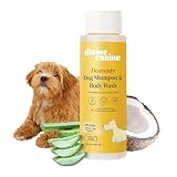 Divine Canine Heavenly Dog Shampoo & Body Wash - Anti-Itch - Dog Shampoos - pH Balanced Conditioning Dog Bath Blend with Collagen, Aloe, Coconut Milk, Vitamin E - Soothe Itchy Skin & Coat - 13.5oz