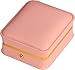 LAODA Necklace Pendant Box - Elegant Quality PU Leather Necklace Chain Earring Jewelry Gift Holder Box with Gold Trim Gold Button Decoration for Women & Men (1, Pink)