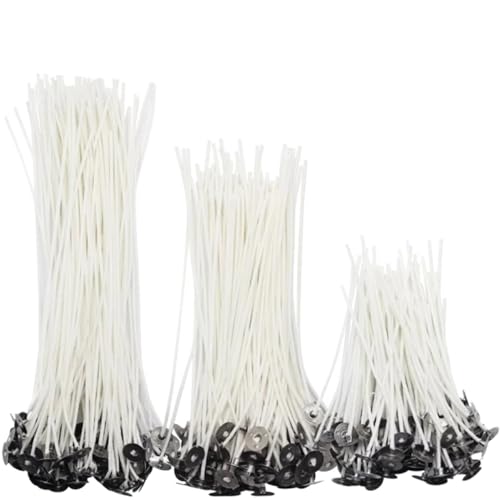 Set de 800 mechas de algodón encerado con base metálica 12 cm