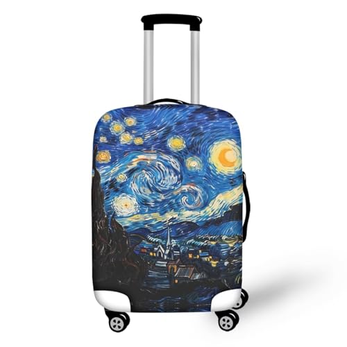 Cozeyat Starry Night Travel Luggage Cover Suitcase Protector Washable Elastic Suitcase Baggage Cover Anti-Scratch Double-Sided with Zipper Closure for Wheeled Suitcase Fits 29-32 Inch Luggage