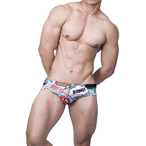 Men Swimming Briefs Sexy Swimwear with Removable Push Up Cup Surf Bathing Beach Boardshorts3