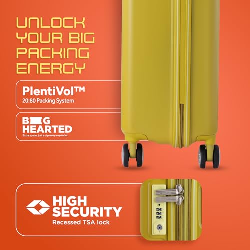 Image of American Tourister Purimax 55 CM Cabin Suitcase with TSA Lock & 8 Wheels Hard Polycarbonate /Trolley Bag for Holiday /Travel Bag for Holiday /Travel Bag with Double Spinner Wheels for Unisex- Yellow