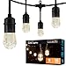Enbrighten Classic LED Cafe String Lights, Black, 18 Foot Length, 9 Impact Resistant Lifetime Bulbs, Premium, Shatterproof, Weatherproof, Indoor/Outdoor, Commercial Grade, UL Listed, 33307