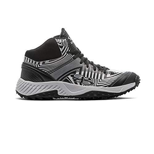 Boombah Men s Dart Distortion Mid Turf Shoes Black White - Size 13
