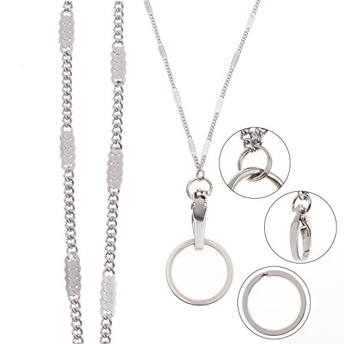 Wisdompro Fashion Lanyard, Women's Chain Lanyard Necklace With Metal Clasp And Keyring For Keys, Id Badge Card Holder - Twist Chain #TOP2