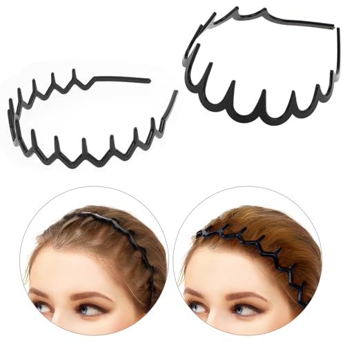 Zig Zag Headbands, 4-Piece Shark Tooth Hair Comb Set, Wavy Plastic Hair Bands, Hoop Accessory for Women & Girls - Image 3