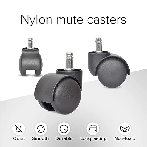Image of REGAL Heavy Duty Pin Type Nylon Office Chair Wheels (Caster)Set of 5 Black, Load capacity- 250 kg. kursee ke pahiye (5).